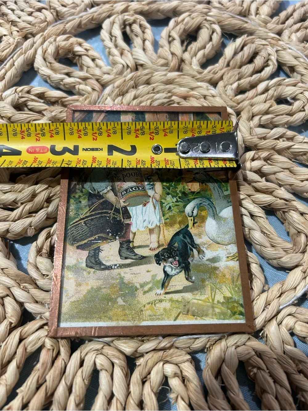 Vintage-Style 1880 Boston  Brown Picture Frame with Illustrated Print